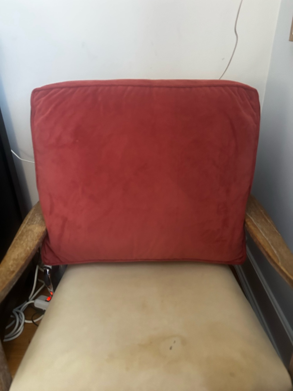 Washable chair cushion back (insert and cover) Velvety Finish